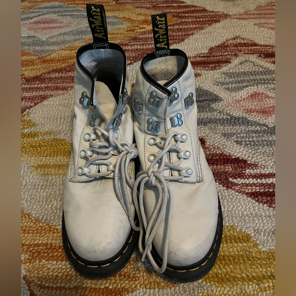 Dr. Martens White Lace Up Boots